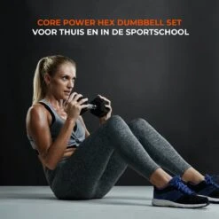 Core Power Hexa Dumbells Set - 2x 6 Kg - Gewichten Met Rubber Coating En Verchroomde Grip - Geschikt Voor Professioneel Gebruik, CrossFit En Thuis Fitness - Verkrijgbaar Van 1 Tm 25 Kg -Fitnessapparatuur Serie Winkel 1200x1200 2659