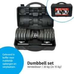 Verstelbare Dumbbell Set 30 Kg Met Koffer - Gietijzeren Gewichten - 2x 15 Kg 4 Verstelbare Dumbbell Set 30 Kg Met Koffer - Gietijzeren Gewichten - 2x 15 Kg -Fitnessapparatuur Serie Winkel 1200x1200 2675