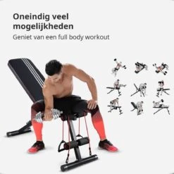 EchoGoods Halterbank - Inclusief Gratis Weerstandbanden En E-book - Fitnessbank - Bench Press - Trainingsbank - Halterbank Verstelbaar - Halterbank Opklapbaar - Rugsteun - Halterbank Gemonteerd + GRATIS E-book -Fitnessapparatuur Serie Winkel 1200x1200 2714