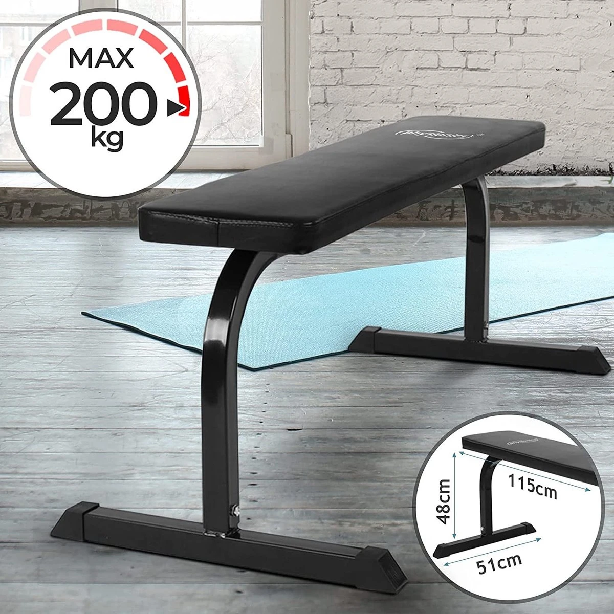 Physionics - Multifunctionele Fitness Halterbank - Home Gym - Voor verschillende Oefeningen en Training - Zwart Physionics - Multifunctionele Fitness Halterbank - Home Gym - Voor Verschillende Oefeningen En Training - Zwart -Fitnessapparatuur Serie Winkel 1200x1200 2743