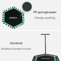 Zonovi Fitness Trampoline 250 Kilo – Mini Trampoline – Kleine Trampoline – Sport Trampoline – Met Elastieken – Zwart – Groen – 106 Cm – 42 Inch. -Fitnessapparatuur Serie Winkel 1200x1200 275