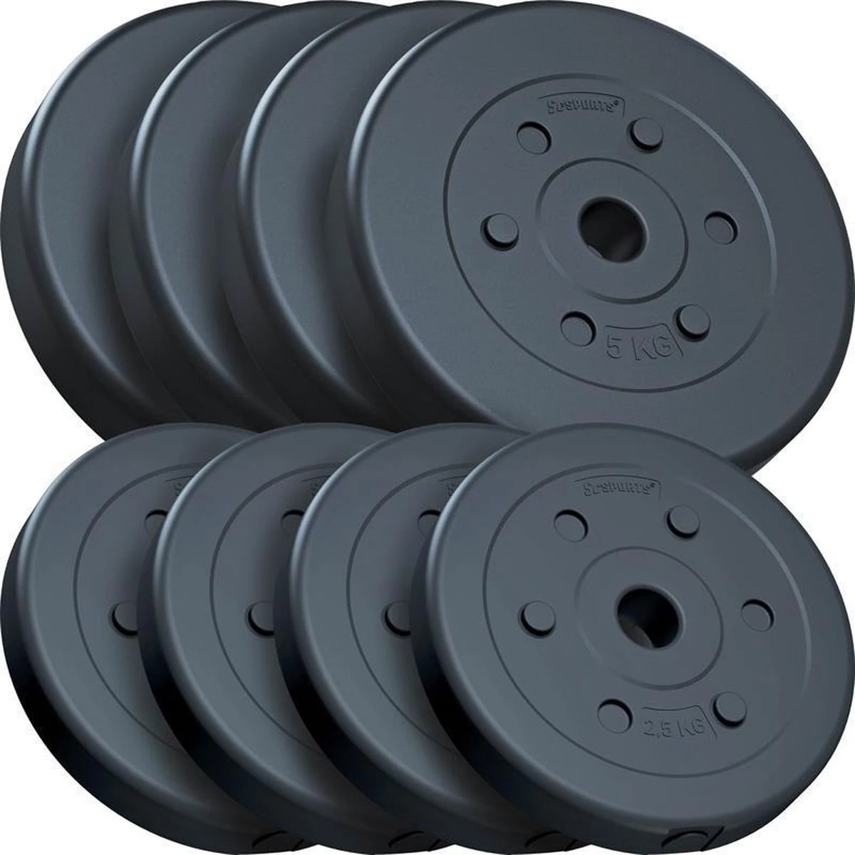 ScSPORTS® Gewichten set 30 kg - Kunststof - 4 x 5 kg en 4 x 2,5 kg halterschijf - 30 mm ScSPORTS® Gewichten Set 30 Kg - Kunststof - 4 X 5 Kg En 4 X 2,5 Kg Halterschijf - 30 Mm -Fitnessapparatuur Serie Winkel 1200x1200 2760