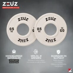 ZEUZ® Halterschijf 2 Stuks 0.5 KG – 1 KG Gewichten Set – Voor 50 Mm Halter – Crossfit & Fitness – Metaal & Rubber -Fitnessapparatuur Serie Winkel 1200x1200 2767