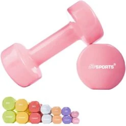 ScSPORTS® Dumbbells - 2 X 0,5 Kg - Vinyl - Pastel Roze - Gewichten - Halters