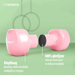 ScSPORTS® Dumbbells - 2 X 0,5 Kg - Vinyl - Pastel Roze - Gewichten - Halters 6 ScSPORTS® Dumbbells - 2 X 0,5 Kg - Vinyl - Pastel Roze - Gewichten - Halters -Fitnessapparatuur Serie Winkel 1200x1200 2783