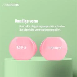 ScSPORTS® Dumbbells - 2 X 0,5 Kg - Vinyl - Pastel Roze - Gewichten - Halters 7 ScSPORTS® Dumbbells - 2 X 0,5 Kg - Vinyl - Pastel Roze - Gewichten - Halters -Fitnessapparatuur Serie Winkel 1200x1200 2784
