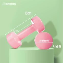 ScSPORTS® Dumbbells - 2 X 0,5 Kg - Vinyl - Pastel Roze - Gewichten - Halters 8 ScSPORTS® Dumbbells - 2 X 0,5 Kg - Vinyl - Pastel Roze - Gewichten - Halters -Fitnessapparatuur Serie Winkel 1200x1200 2785
