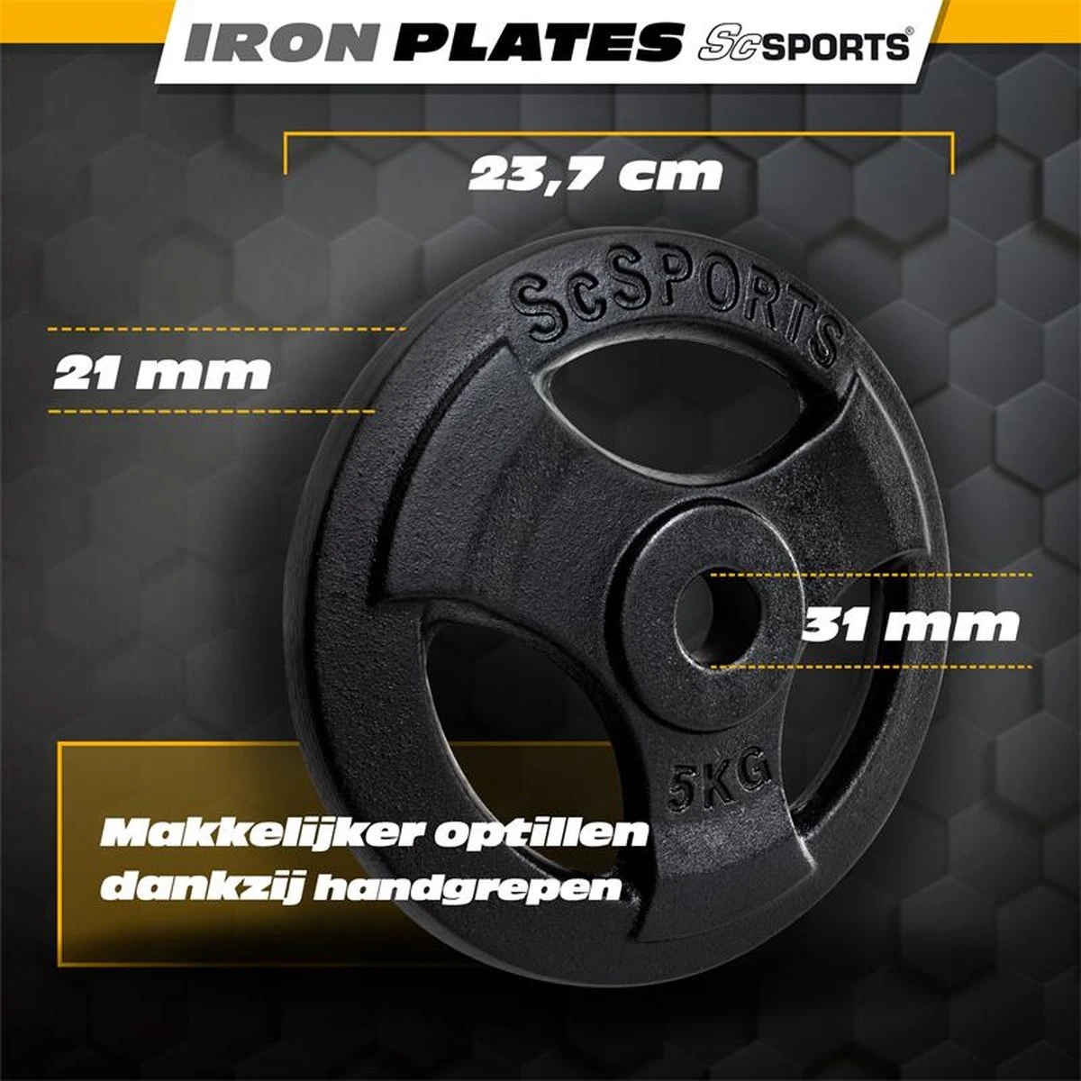 ScSPORTS® Halterschijven set 20 kg - 4 x 5 kg - Met hangrepen - Gietijzer - 30 mm - Gewichten ScSPORTS® Halterschijven Set 20 Kg - 4 X 5 Kg - Met Hangrepen - Gietijzer - 30 Mm - Gewichten -Fitnessapparatuur Serie Winkel 1200x1200 2792