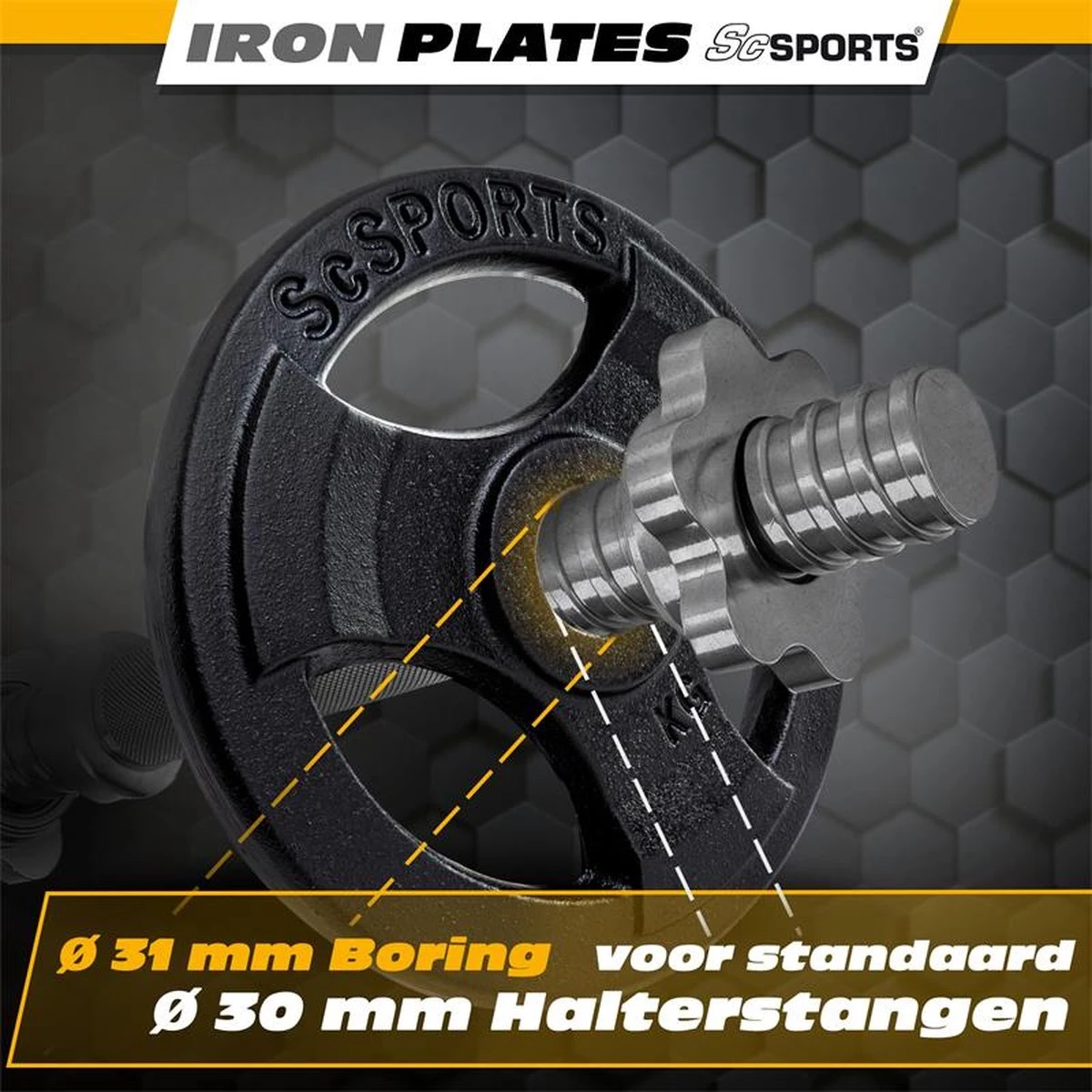 ScSPORTS® Halterschijven set 20 kg - 4 x 5 kg - Met hangrepen - Gietijzer - 30 mm - Gewichten ScSPORTS® Halterschijven Set 20 Kg - 4 X 5 Kg - Met Hangrepen - Gietijzer - 30 Mm - Gewichten -Fitnessapparatuur Serie Winkel 1200x1200 2795