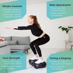 LifeGoods Trilplaat - Bluetooth Speaker - 180 Niveaus - Fitness Weerstandskabels - Afstandsbediening - Zwart -Fitnessapparatuur Serie Winkel 1200x1200 308