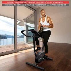 Physionics® Hometrainer - Met LCD-display, Verstelbare Zitting & Weerstand, Met Handpolssensoren, Tot 100 Kg, Zwart - Hometrainer, Fietstrainer, Fitnessfiets, Fitnessfiets, Ergometer -Fitnessapparatuur Serie Winkel 1200x1200 339