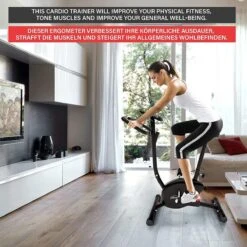 Physionics® Hometrainer - Met LCD-display, Verstelbare Zitting & Weerstand, Met Handpolssensoren, Tot 100 Kg, Zwart - Hometrainer, Fietstrainer, Fitnessfiets, Fitnessfiets, Ergometer -Fitnessapparatuur Serie Winkel 1200x1200 340