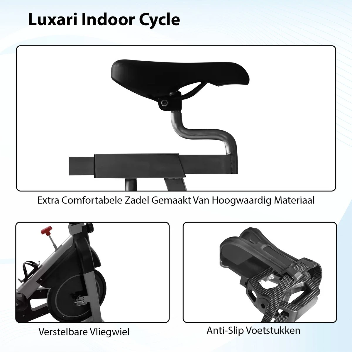 Luxari - Indoor Cycle 2 - Computer met o.a. hartslagfunctie - Verstelbare weerstand - 10 kg vliegwiel - I-pad/telefoon houder - Fitness fiets - Hometrainer Luxari - Indoor Cycle 2 - Computer Met O.a. Hartslagfunctie - Verstelbare Weerstand - 10 Kg Vliegwiel - I-pad/telefoon Houder - Fitness Fiets - Hometrainer -Fitnessapparatuur Serie Winkel 1200x1200 374