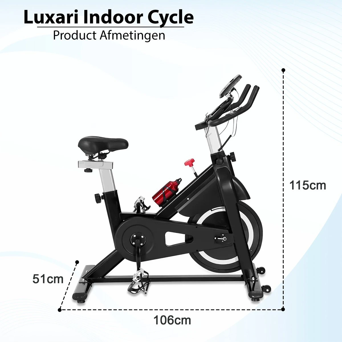 Luxari - Indoor Cycle 2 - Computer met o.a. hartslagfunctie - Verstelbare weerstand - 10 kg vliegwiel - I-pad/telefoon houder - Fitness fiets - Hometrainer Luxari - Indoor Cycle 2 - Computer Met O.a. Hartslagfunctie - Verstelbare Weerstand - 10 Kg Vliegwiel - I-pad/telefoon Houder - Fitness Fiets - Hometrainer -Fitnessapparatuur Serie Winkel 1200x1200 375