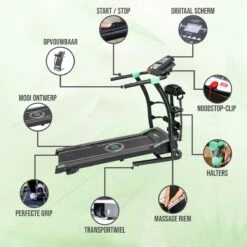 FitBoostR Loopband Inklapbaar 14 Km/h Fitness - Met Massageriem En Hartslagfunctie -Fitnessapparatuur Serie Winkel 1200x1200 387