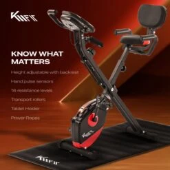 KM-Fit Hometrainer, Fitnessfiets, Opvouwbare Fitnessfiets, Tot 100kg -Fitnessapparatuur Serie Winkel 1200x1200 400