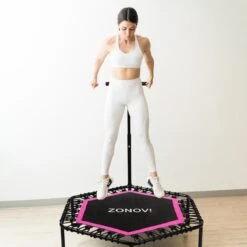 Zonovi Fitness Trampoline 250 Kilo – Mini Trampoline – Kleine Trampoline – Sport Trampoline – Met Elastieken – Zwart – Roze – 106 Cm – 42 Inch. -Fitnessapparatuur Serie Winkel 1200x1200 418