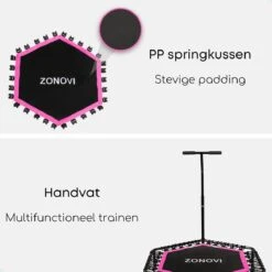 Zonovi Fitness Trampoline 250 Kilo – Mini Trampoline – Kleine Trampoline – Sport Trampoline – Met Elastieken – Zwart – Roze – 106 Cm – 42 Inch. -Fitnessapparatuur Serie Winkel 1200x1200 420