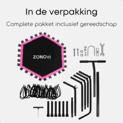 Zonovi Fitness Trampoline 250 Kilo – Mini Trampoline – Kleine Trampoline – Sport Trampoline – Met Elastieken – Zwart – Roze – 106 Cm – 42 Inch. -Fitnessapparatuur Serie Winkel 1200x1200 421