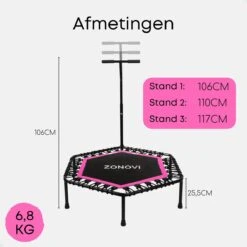 Zonovi Fitness Trampoline 250 Kilo – Mini Trampoline – Kleine Trampoline – Sport Trampoline – Met Elastieken – Zwart – Roze – 106 Cm – 42 Inch. -Fitnessapparatuur Serie Winkel 1200x1200 422