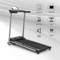 Klarfit Treado Active Loopband - 10 Km/h - 1PK - 36 X 100 Cm - Bluetooth - Trainingscomputer Met Tablethouder - Touch-display -Fitnessapparatuur Serie Winkel 1200x1200 506