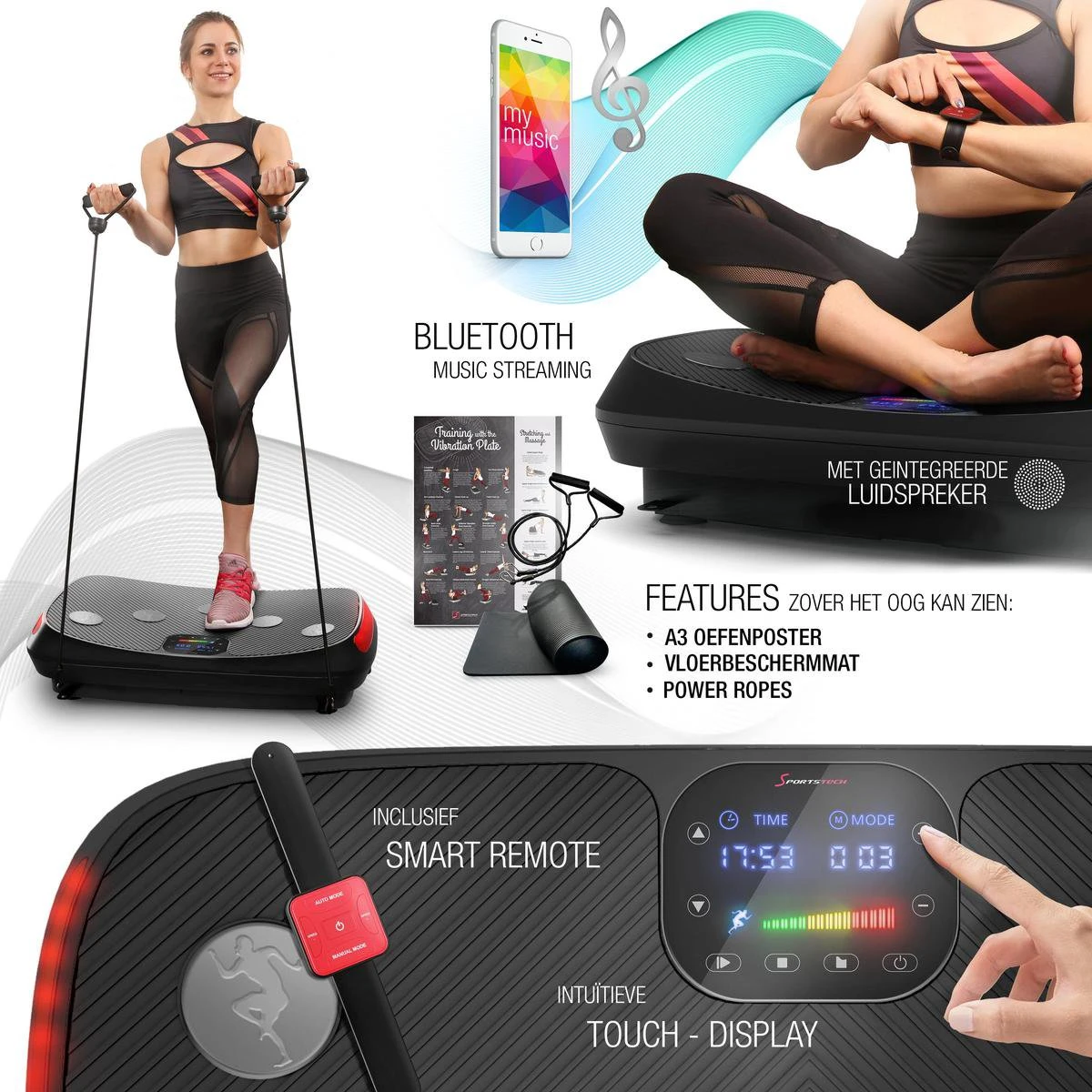 Sportstech Germany - 4D-trilplaat VP400 met uniek gebogen ontwerp Sportstech Germany - 4D-trilplaat VP400 Met Uniek Gebogen Ontwerp -Fitnessapparatuur Serie Winkel 1200x1200 533