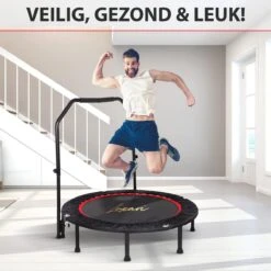 Luxari - Fitness Trampoline Pro - Inclusief Stang En Beschermhoes - 105 Cm Diameter - Opvouwbaar - Belastbaar Tot 150 Kg - Hometrainer - Fitness Trampoline -Fitnessapparatuur Serie Winkel 1200x1200 551