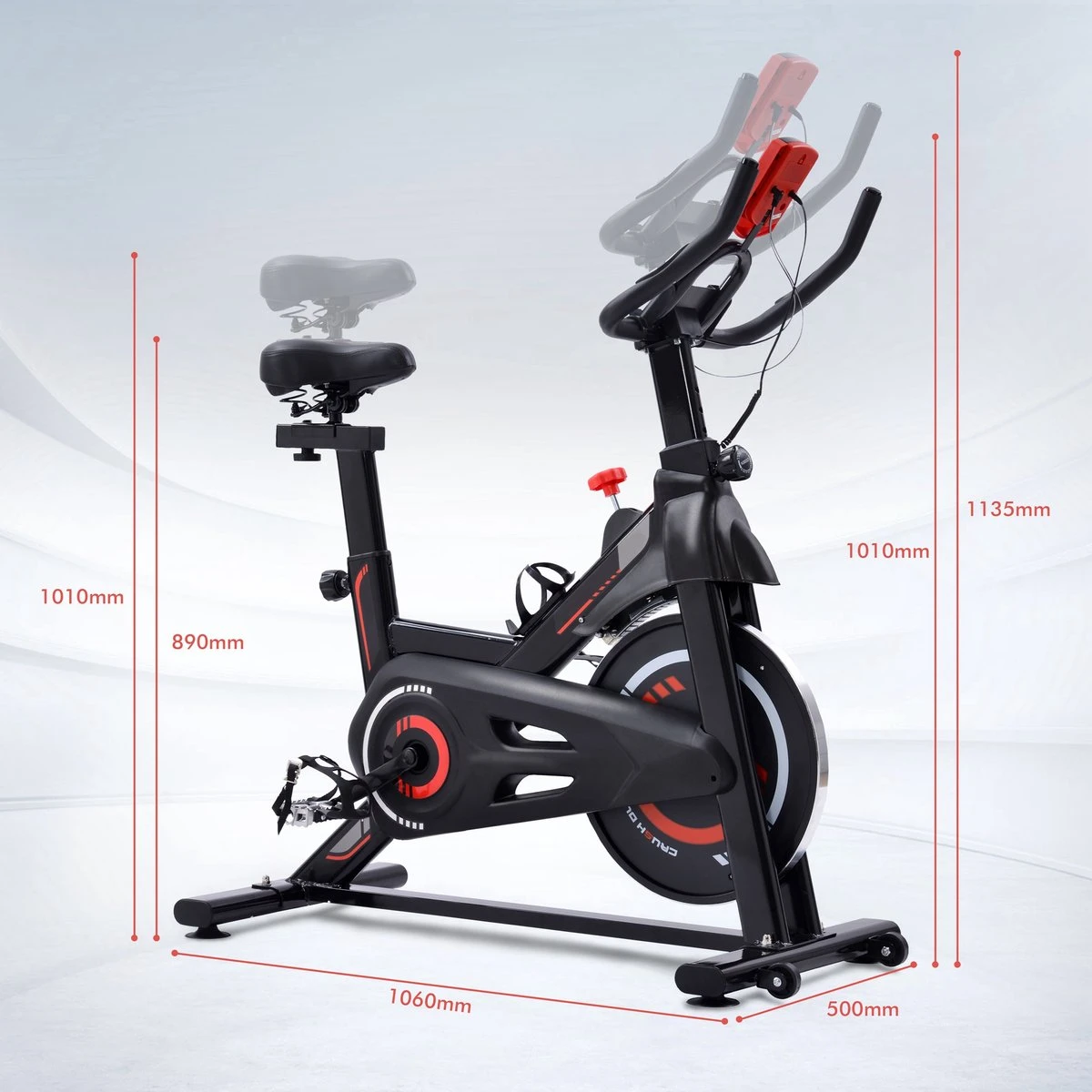 Indoor cycling fiets met magnetische weerstand - stationaire cardiogym hometrainer - 6 kg vliegwiel en verstelbaar comfortabel zitje - zwart en rood Indoor Cycling Fiets Met Magnetische Weerstand - Stationaire Cardiogym Hometrainer - 6 Kg Vliegwiel En Verstelbaar Comfortabel Zitje - Zwart En Rood -Fitnessapparatuur Serie Winkel 1200x1200 558