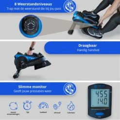 Blue Lion Stoelfiets - Mini Hometrainer - Bureaufiets - Deskbike Voor Onder Bureau - Stepper - Crosstrainer - Bluetooth -Fitnessapparatuur Serie Winkel 1200x1200 576