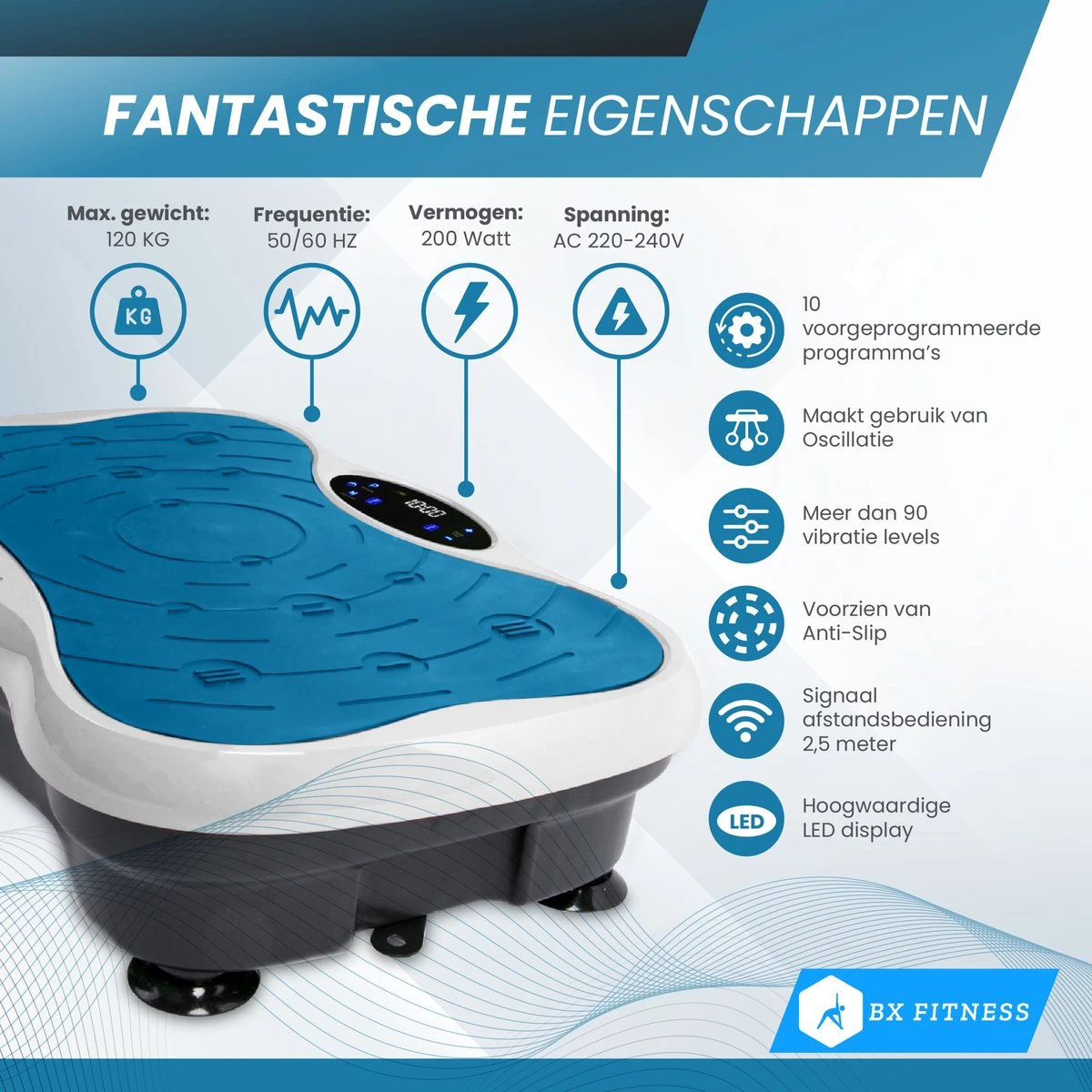 BX Fitness® - Trilplaat Fitness Body Blauw - Incl Weerstandsbanden & Voedingsgids - Sport Trilplaat - Powerplate voor Cardiotrainingen - Trainingsapparatuur voor Krachttraining - Ontvang NU Met Duidelijke Handleiding met Oefeningen + Recepten! BX Fitness® - Trilplaat Fitness Body Blauw - Incl Weerstandsbanden & Voedingsgids - Sport Trilplaat - Powerplate Voor Cardiotrainingen - Trainingsapparatuur Voor Krachttraining - Ontvang NU Met Duidelijke Handleiding Met Oefeningen + Recepten! -Fitnessapparatuur Serie Winkel 1200x1200 586
