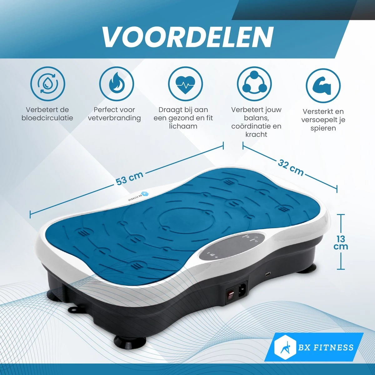 BX Fitness® - Trilplaat Fitness Body Blauw - Incl Weerstandsbanden & Voedingsgids - Sport Trilplaat - Powerplate voor Cardiotrainingen - Trainingsapparatuur voor Krachttraining - Ontvang NU Met Duidelijke Handleiding met Oefeningen + Recepten! BX Fitness® - Trilplaat Fitness Body Blauw - Incl Weerstandsbanden & Voedingsgids - Sport Trilplaat - Powerplate Voor Cardiotrainingen - Trainingsapparatuur Voor Krachttraining - Ontvang NU Met Duidelijke Handleiding Met Oefeningen + Recepten! -Fitnessapparatuur Serie Winkel 1200x1200 587