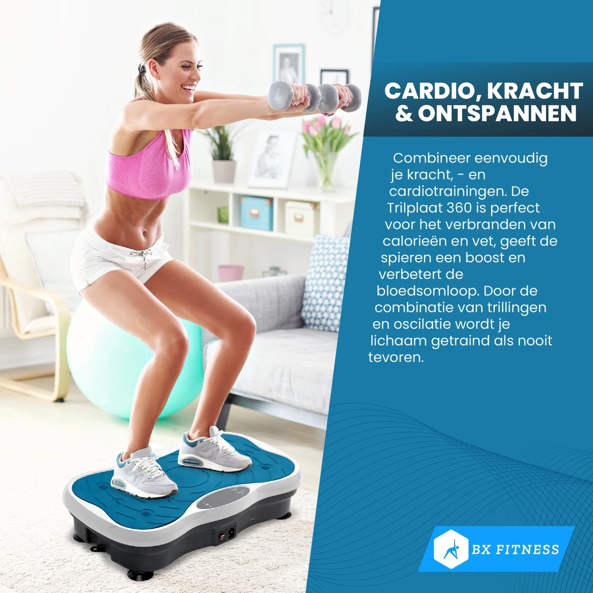 BX Fitness® - Trilplaat Fitness Body Blauw - Incl Weerstandsbanden & Voedingsgids - Sport Trilplaat - Powerplate voor Cardiotrainingen - Trainingsapparatuur voor Krachttraining - Ontvang NU Met Duidelijke Handleiding met Oefeningen + Recepten! BX Fitness® - Trilplaat Fitness Body Blauw - Incl Weerstandsbanden & Voedingsgids - Sport Trilplaat - Powerplate Voor Cardiotrainingen - Trainingsapparatuur Voor Krachttraining - Ontvang NU Met Duidelijke Handleiding Met Oefeningen + Recepten! -Fitnessapparatuur Serie Winkel 1200x1200 588
