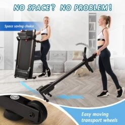 YJZQ Opvouwbare Loopband Voor Thuis - 1.5HP Elektrisch Gemotoriseerde Loopband Running Exercise Machine Met LCD-scherm -1-12KM / H - 12 Programma's Met Telefoonhouder Voor Home Gym Fitness Workout Jogging Walking-Black -Fitnessapparatuur Serie Winkel 1200x1200 620