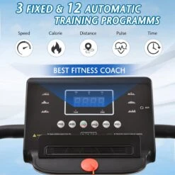 YJZQ Opvouwbare Loopband Voor Thuis - 1.5HP Elektrisch Gemotoriseerde Loopband Running Exercise Machine Met LCD-scherm -1-12KM / H - 12 Programma's Met Telefoonhouder Voor Home Gym Fitness Workout Jogging Walking-Black -Fitnessapparatuur Serie Winkel 1200x1200 622