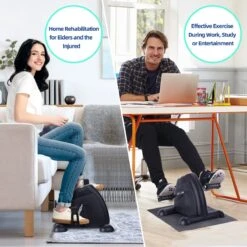 Uten - Mini Bureaufiets - Stoelfiets - Met Computer Deskbike - Bewegingstrainer Met Verstelbare Weerstand - Met LCD Display Inclusief Anti-Slipmat Mini Hometrainer - (6 Functies - Zwart) -Fitnessapparatuur Serie Winkel 1200x1200 668