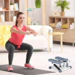 Relaxdays Swing Stepper - 2 Weerstandsbanden - Fitness Stepper - Display - Diverse Kleuren - Grijs -Fitnessapparatuur Serie Winkel 1200x1200 68