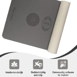 Yoga Mat Sportmat Fitnessmat Antislip Duurzaam Met Yoga Lessen - Grijs 6 Yoga Mat Sportmat Fitnessmat Antislip Duurzaam Met Yoga Lessen - Grijs -Fitnessapparatuur Serie Winkel 1200x1200 776