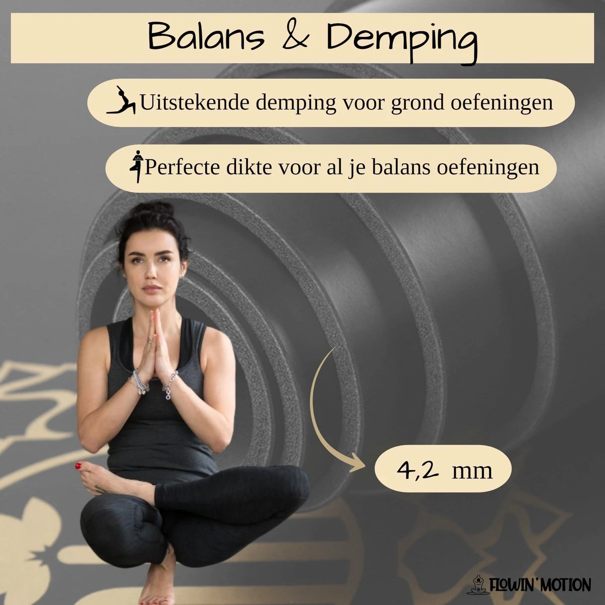 Flowin'Motion® Studio Yoga Mat - Superieure Grip - Extra Breed en Lang - Fitness Mat - Anti Slip - Sport Mat - Natuur Rubber - Planeetvriendelijk - Zwart met Goud - 185cm x 68cm x 4,2mm Flowin'Motion® Studio Yoga Mat - Superieure Grip - Extra Breed En Lang - Fitness Mat - Anti Slip - Sport Mat - Natuur Rubber - Planeetvriendelijk - Zwart Met Goud - 185cm X 68cm X 4,2mm -Fitnessapparatuur Serie Winkel 1200x1200 784