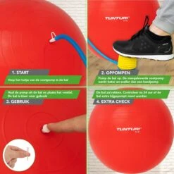 Tunturi Fitness Bal - Yoga Bal Inclusief Pomp - Pilates Bal - Zwangerschaps Bal - 75 Cm - Kleur: Rood - Incl. Gratis Fitness App 4 Tunturi Fitness Bal - Yoga Bal Inclusief Pomp - Pilates Bal - Zwangerschaps Bal - 75 Cm - Kleur: Rood - Incl. Gratis Fitness App -Fitnessapparatuur Serie Winkel 1200x1200 786