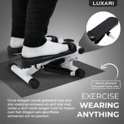 Luxari - 2-in-1 Verstelbare Weerstand - Stepper - Computer - 2 Weerstandskabels - Zwart/wit - Mini Stepper - Aerobic Stepper -Fitnessapparatuur Serie Winkel 1200x1200 84