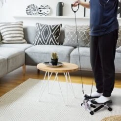 Luxari - 2-in-1 Verstelbare Weerstand - Stepper - Computer - 2 Weerstandskabels - Zwart/wit - Mini Stepper - Aerobic Stepper -Fitnessapparatuur Serie Winkel 1200x1200 86