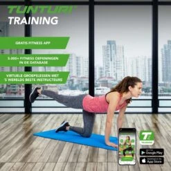 Tunturi Pro Fitnessmat - Yogamat - Gymnastiekmat - Oefenmat - 180 Cm X 60 Cm X 1,5 Cm - Blauw - Incl. Gratis Fitness App -Fitnessapparatuur Serie Winkel 1200x1200 871