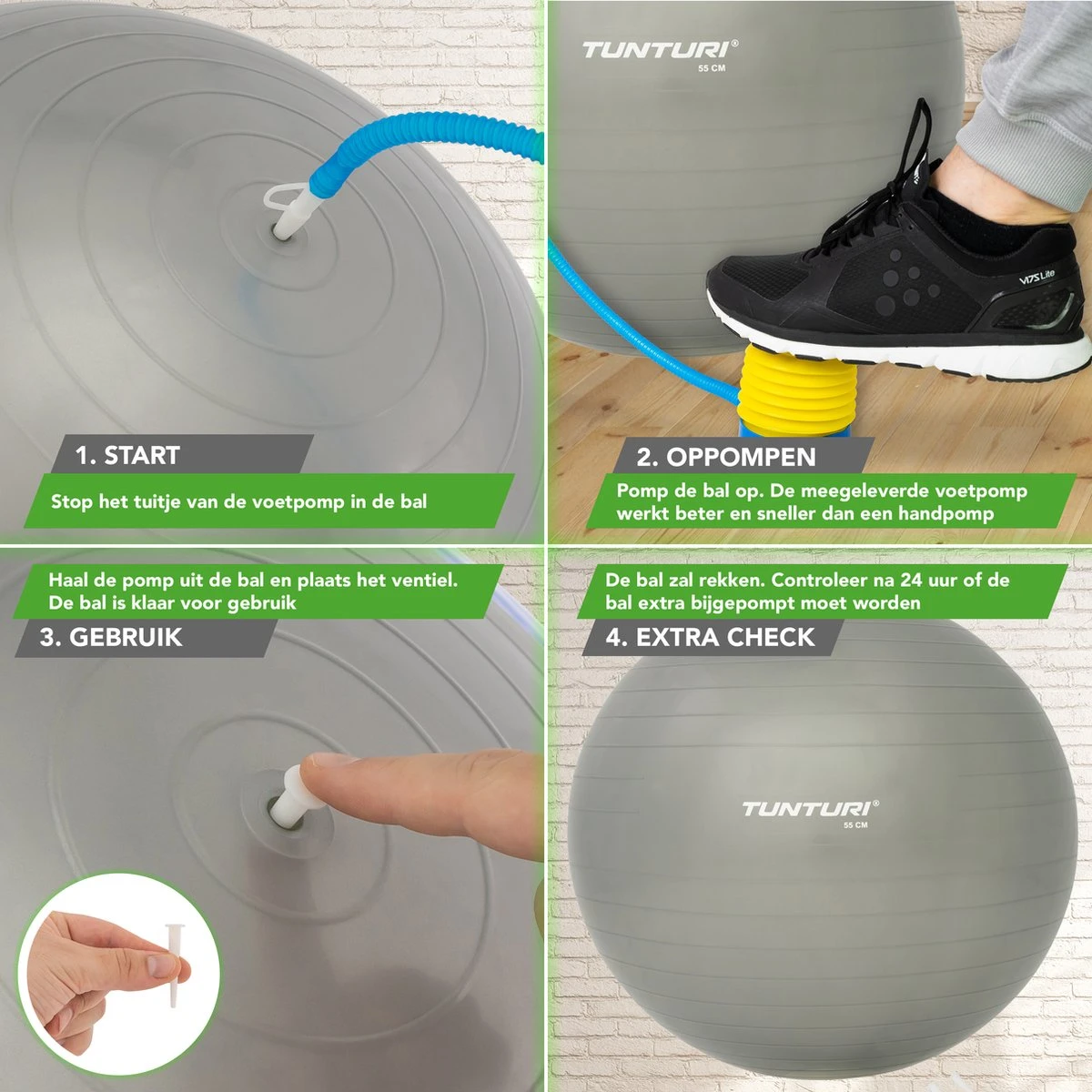 Tunturi Fitness bal - Yoga bal inclusief pomp - Pilates bal - Zwangerschaps bal - 55 cm - Kleur: zilver - Incl. gratis fitness app Tunturi Fitness Bal - Yoga Bal Inclusief Pomp - Pilates Bal - Zwangerschaps Bal - 55 Cm - Kleur: Zilver - Incl. Gratis Fitness App -Fitnessapparatuur Serie Winkel 1200x1200 883