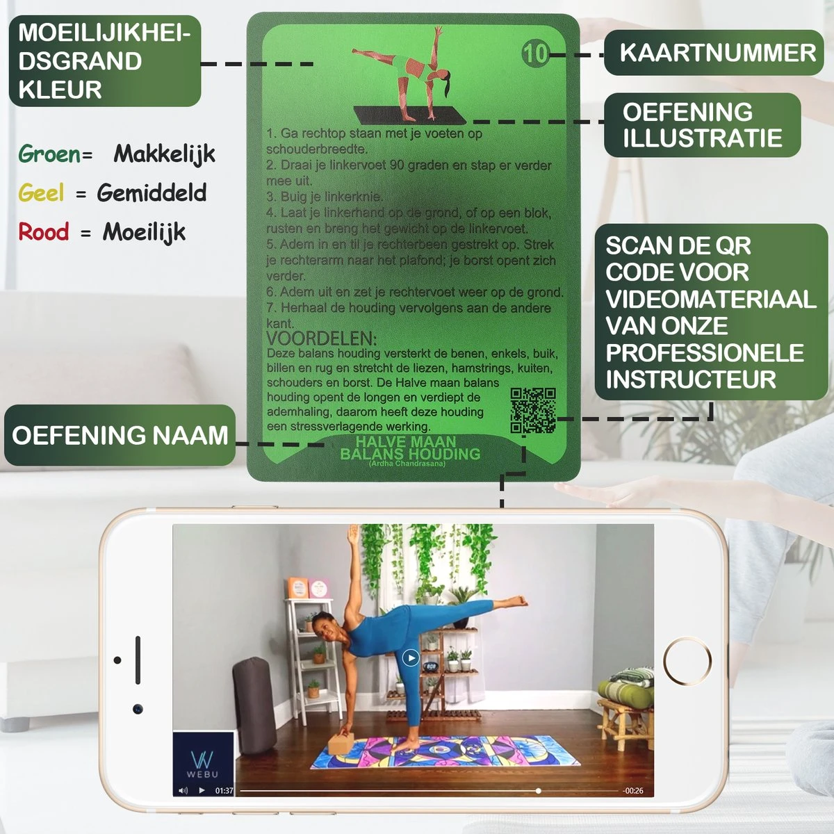 WEBU 51 Yoga Kaarten - Yoga Trainingskaarten - Yoga Oefeningen - Yoga voor Thuis - Sporten - Fitness - Mat - Pilates - Incl. GRATIS professionele trainingsvideo’s WEBU 51 Yoga Kaarten - Yoga Trainingskaarten - Yoga Oefeningen - Yoga Voor Thuis - Sporten - Fitness - Mat - Pilates - Incl. GRATIS Professionele Trainingsvideo’s -Fitnessapparatuur Serie Winkel 1200x1200 906