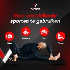 Venom Sports Fitnessmat – Professionele Opvouwbare Turnmat – Yoga – Yogamat – Extra Dikke Sportmat – Gymnastiekmat – L180xB60xH5cm – Zwart -Fitnessapparatuur Serie Winkel 1200x1200 924