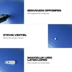 Rockerz Fitness® - Yoga Bal Inclusief Pomp - Pilates Bal - Fitness Bal - Zwangerschapsbal - Goede Houding Bij Het Thuiswerken - 55 Cm - Kleur: Blauw -Fitnessapparatuur Serie Winkel 1200x1200 942