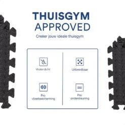 Sport Puzzelmat - Fitnessmat - 12 Stuks Van 30x30x1,2cm - Sportmat Met Antislip - Yogamat - Geluidabsorberend EVA - Totaal 120x90cm - 1,08m² - Zwart -Fitnessapparatuur Serie Winkel 1200x1200 965