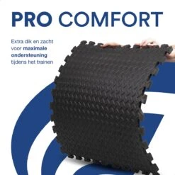 Sport Puzzelmat - Fitnessmat - 12 Stuks Van 30x30x1,2cm - Sportmat Met Antislip - Yogamat - Geluidabsorberend EVA - Totaal 120x90cm - 1,08m² - Zwart -Fitnessapparatuur Serie Winkel 1200x1200 970