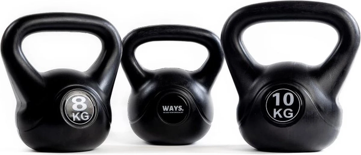WAYS. Kettlebell - 6 KG - PVC - Zwart WAYS. Kettlebell - 6 KG - PVC - Zwart -Fitnessapparatuur Serie Winkel 1200x518 5