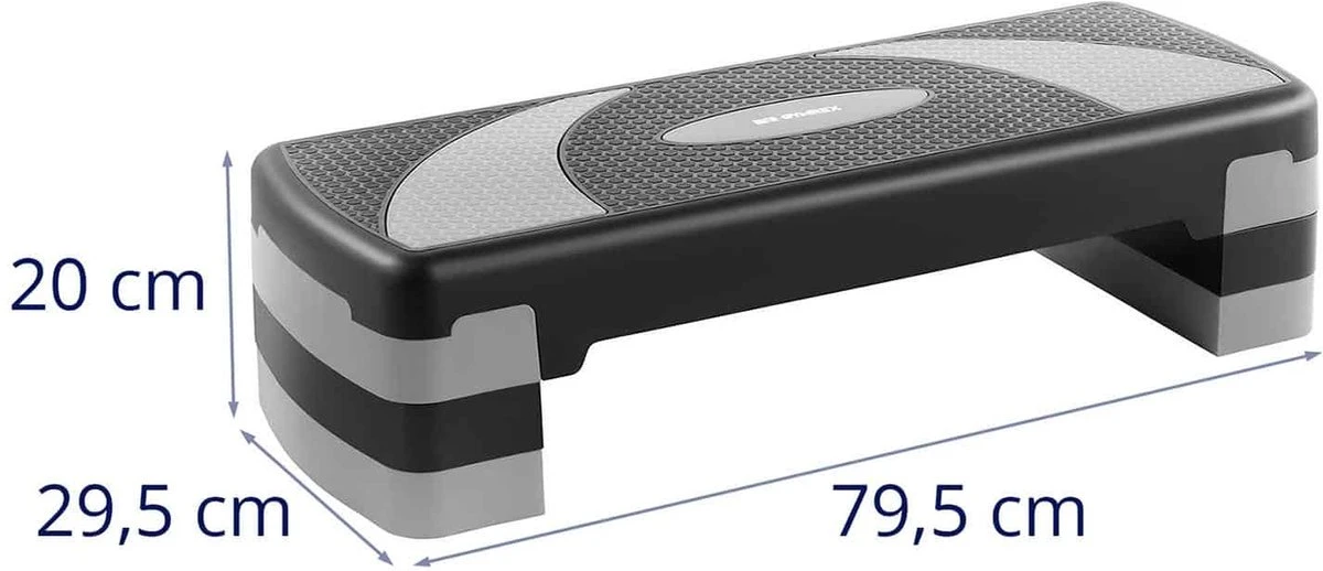 Gymrex Fitness Step - in hoogte verstelbaar - 100 kg - zwart / grijs Gymrex Fitness Step - In Hoogte Verstelbaar - 100 Kg - Zwart / Grijs -Fitnessapparatuur Serie Winkel